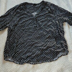 Torrid Harper top, black polka dots - size 2